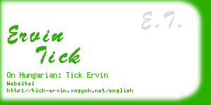 ervin tick business card